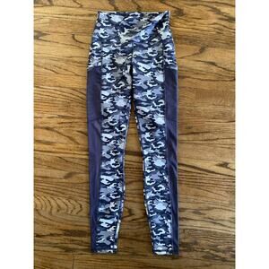NWT Fabletics Printed Powerhold Mila High Waisted Leggings Blue Camo XXS